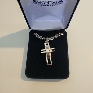 MONTANA SILVERSMITHS MEN'S or WOMEN'S MODERN ART CROSS NECKLACE
